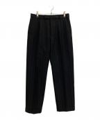 WACKO MARIA×DORMEUILワコマリア×ドーメル）の古着「CHALK STRIPE PLEATED TROUSERS」｜ブラック