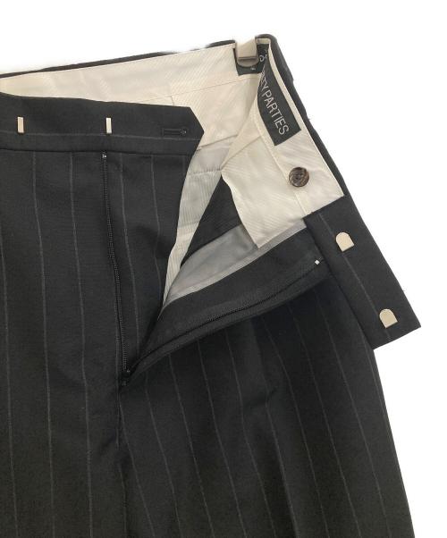 WACKO MARIA（ワコマリア）WACKO MARIA (ワコマリア) DORMEUIL (ドーメル) CHALK STRIPE PLEATED TROUSERS ブラック サイズ:XLの古着・服飾アイテム