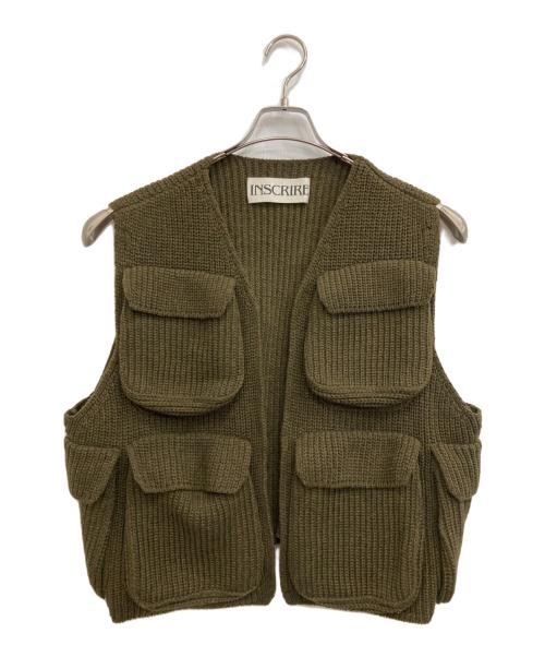 INSCRIRE（アンスクリア）INSCRIRE (アンスクリア) Wool Jersey Field Vest カーキ サイズ:38の古着・服飾アイテム