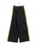 adidas×marimekkoアディダス×マリメッコ）の古着「WIDE LEG TRACK PANTS WITH JACQUARD PANEL BLACK」｜ブラック