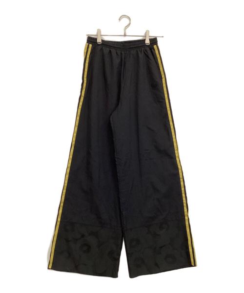 adidas（アディダス）adidas (アディダス) marimekko (マリメッコ) WIDE LEG TRACK PANTS WITH JACQUARD PANEL BLACK ブラック サイズ:Lの古着・服飾アイテム