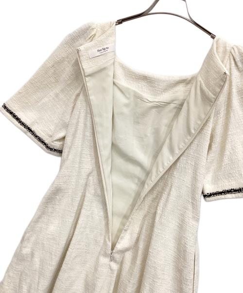 HER LIP TO（ハーリップトゥ）Her lip to (ハーリップトゥ) Canal Tweed Mini Dress ホワイト サイズ:Sの古着・服飾アイテム