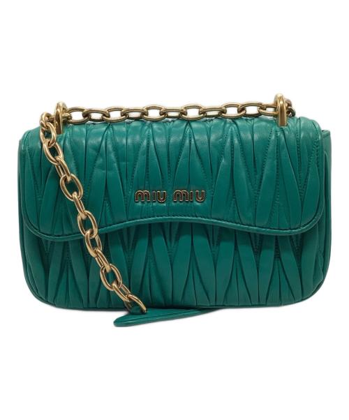 MIU MIU（ミュウミュウ）MIU MIU (ミュウミュウ) チェーンショルダーバッグ グリーンの古着・服飾アイテム