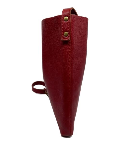 IL BISONTE（イル ビゾンテ）IL BISONTE (イル ビゾンテ) レザーショルダーバッグ レッドの古着・服飾アイテム
