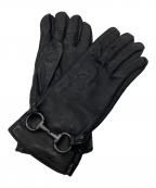 GUCCIグッチ）の古着「ホースビットレザーグローブ」｜ブラック