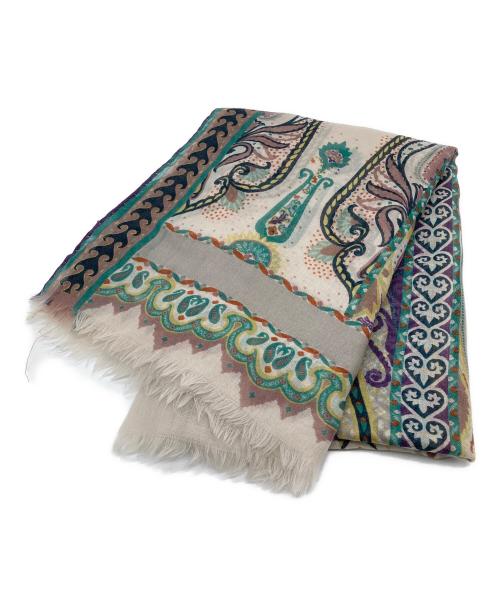 ETRO（エトロ）ETRO (エトロ) ペイズリー柄カシミヤストール ベージュの古着・服飾アイテム