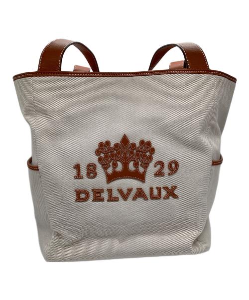 DELVAUX（デルヴォー）DELVAUX (デルヴォー) ディライトトートバッグ ホワイト×ブラウンの古着・服飾アイテム