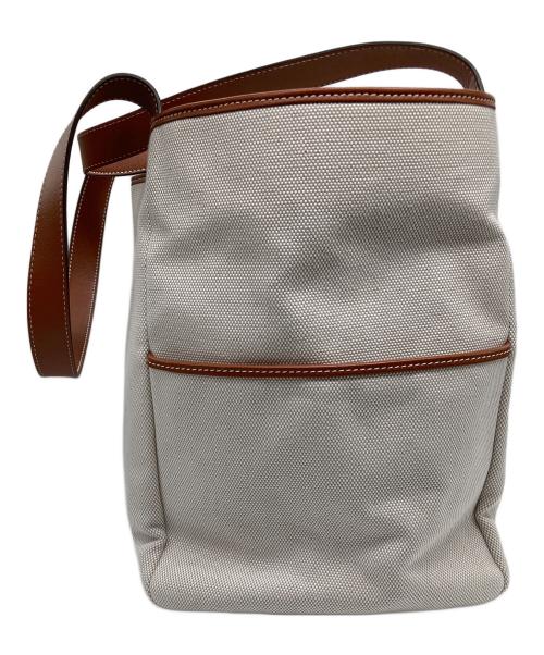 DELVAUX（デルヴォー）DELVAUX (デルヴォー) ディライトトートバッグ ホワイト×ブラウンの古着・服飾アイテム