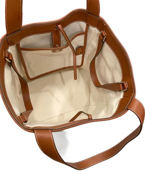 DELVAUX（デルヴォー）DELVAUX (デルヴォー) ディライトトートバッグ ホワイト×ブラウンの古着・服飾アイテム
