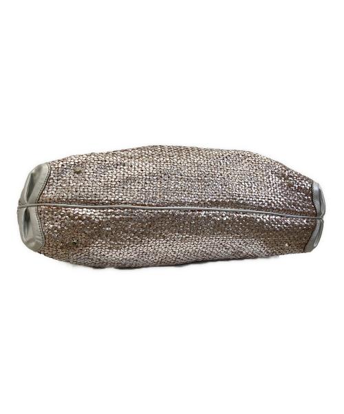 ANYA HINDMARCH（アニヤ・ハインドマーチ）ANYA HINDMARCH (アニヤハインドマーチ) 編み込みレザートートバッグ シルバーの古着・服飾アイテム