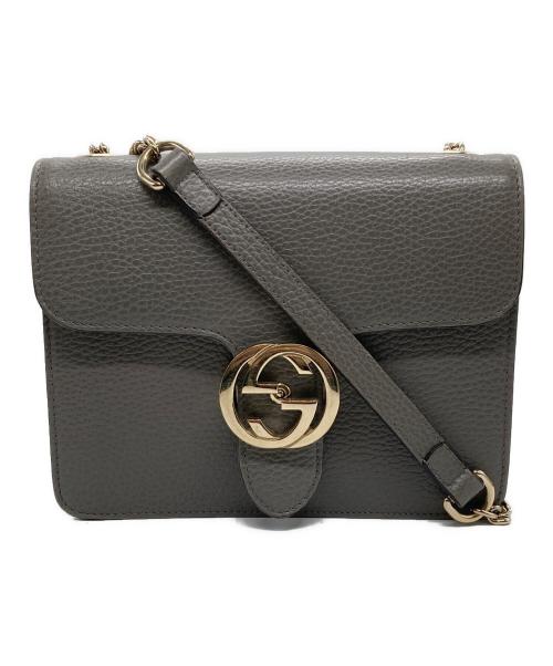GUCCI（グッチ）GUCCI (グッチ) インターロッキングGチェーンショルダーバッグ グレーの古着・服飾アイテム