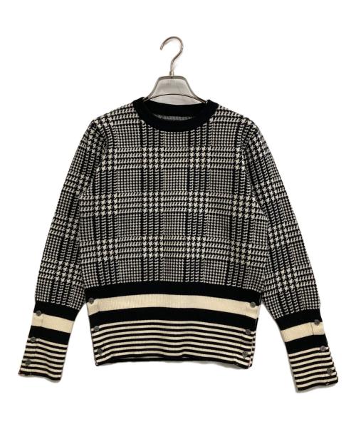 miele grande（ミエーレグランデ）miele grande (ミエーレグランデ) 切替ニット ホワイト×ブラック サイズ:表記無しの古着・服飾アイテム