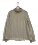 Adam et Ropeアダム エ ロペ）の古着「シアサッカーシャーリングネックブラウス」｜アイボリー