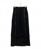 Risleyリズレー）の古着「ロゴジップデザインロングスカート」｜ブラック