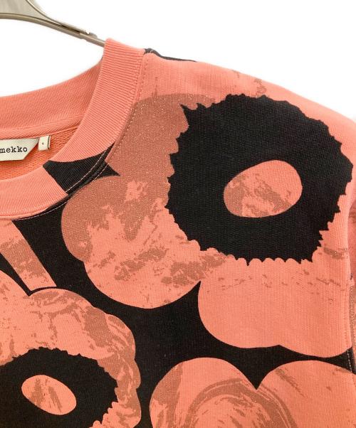 marimekko（マリメッコ）marimekko (マリメッコ) Leiot Relaxed shirt ピンク×ブラック サイズ:Lの古着・服飾アイテム