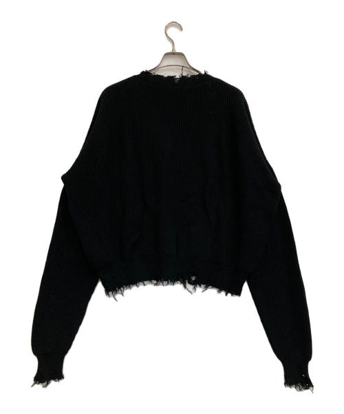 UNRAVEL PROJECT（アンレーベル プロジェクト）Unravel Project (アンレーベル プロジェクト) ダメージ加工ニット ブラック サイズ:XSの古着・服飾アイテム