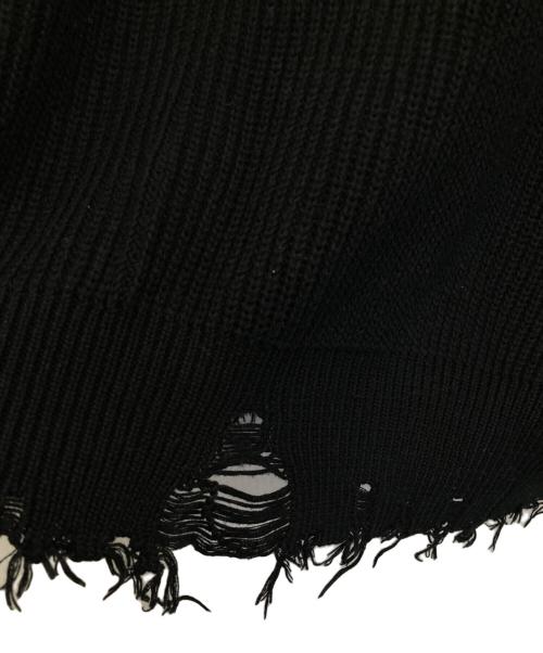 UNRAVEL PROJECT（アンレーベル プロジェクト）Unravel Project (アンレーベル プロジェクト) ダメージ加工ニット ブラック サイズ:XSの古着・服飾アイテム