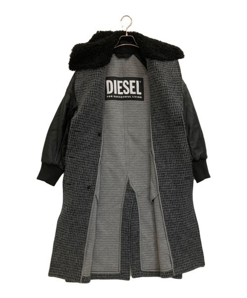 DIESEL（ディーゼル）DIESEL (ディーゼル) ダブルウールハンドステッチコート グレー サイズ:Sの古着・服飾アイテム