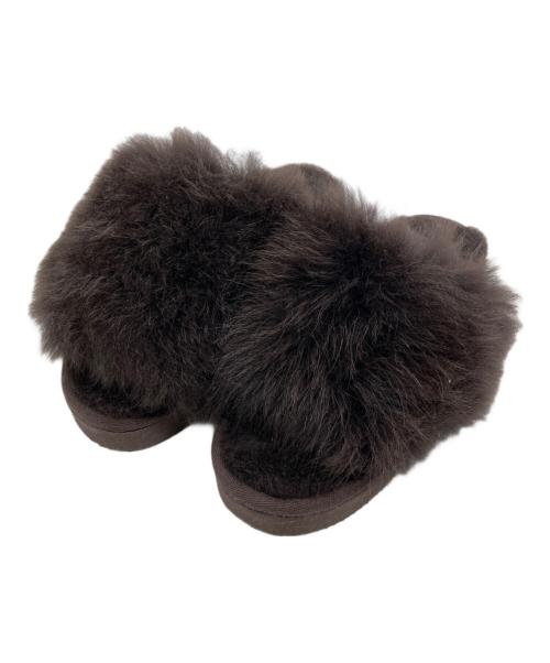 SHEPHERD（シェパード）SHEPHERD (シェパード) ファーサンダル ブラウン サイズ:36の古着・服飾アイテム