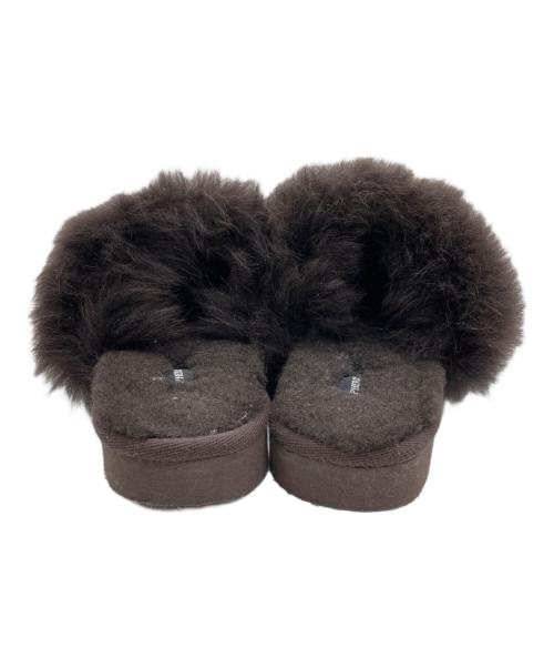 SHEPHERD（シェパード）SHEPHERD (シェパード) ファーサンダル ブラウン サイズ:36の古着・服飾アイテム