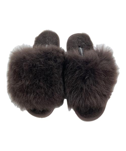 SHEPHERD（シェパード）SHEPHERD (シェパード) ファーサンダル ブラウン サイズ:36の古着・服飾アイテム