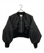 OMMOオーエムエムオー）の古着「VOLUME SLEEVE SHORT MA-1」｜ブラック