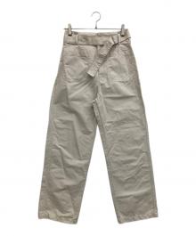 MACPHEE（マカフィー）の古着「コットンリネンカルゼ ベルテッドパンツ」｜アイボリー