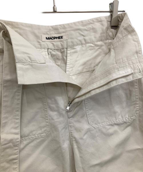 MACPHEE（マカフィー）MACPHEE (マカフィー) コットンリネンカルゼ ベルテッドパンツ アイボリー サイズ:Sの古着・服飾アイテム