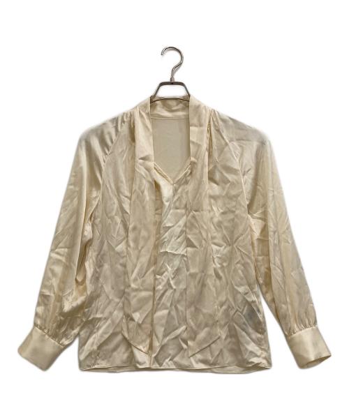 TOMORROW LAND（トゥモローランド）TOMORROW LAND (トゥモローランド) ウォッシャブルサテン ボウタイギャザーブラウス アイボリー サイズ:Sの古着・服飾アイテム