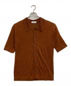 rencontrantレンコントラント）の古着「半袖リネンニット」｜ブラウン