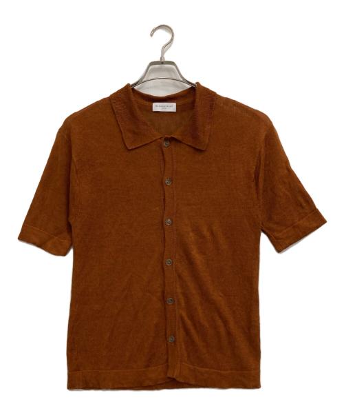 rencontrant（レンコントラント）Rencontrant (レンコントラント) 半袖リネンニット ブラウン サイズ:XSの古着・服飾アイテム