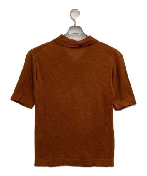 rencontrant（レンコントラント）Rencontrant (レンコントラント) 半袖リネンニット ブラウン サイズ:XSの古着・服飾アイテム