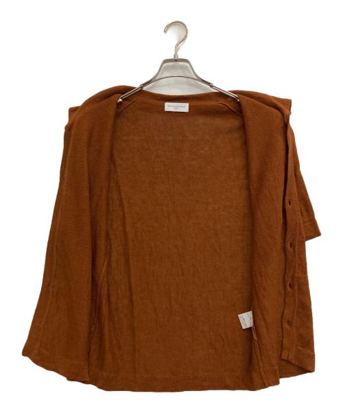 rencontrant（レンコントラント）Rencontrant (レンコントラント) 半袖リネンニット ブラウン サイズ:XSの古着・服飾アイテム