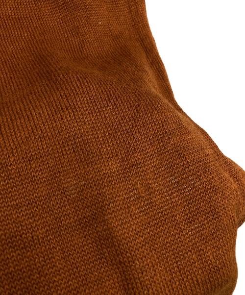 rencontrant（レンコントラント）Rencontrant (レンコントラント) 半袖リネンニット ブラウン サイズ:XSの古着・服飾アイテム