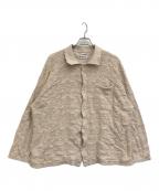 EVISENエビセン）の古着「BLOSSOM EMBOSS JACQUARD SHIRT」｜ベージュ