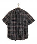 HARLEY-DAVIDSONハーレーダビッドソン）の古着「半袖チェックシャツ」｜ブラウン