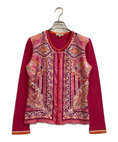 ETRO（エトロ）ETRO (エトロ) シルク切替カーディガン ショッキングピンク サイズ:42の古着・服飾アイテム