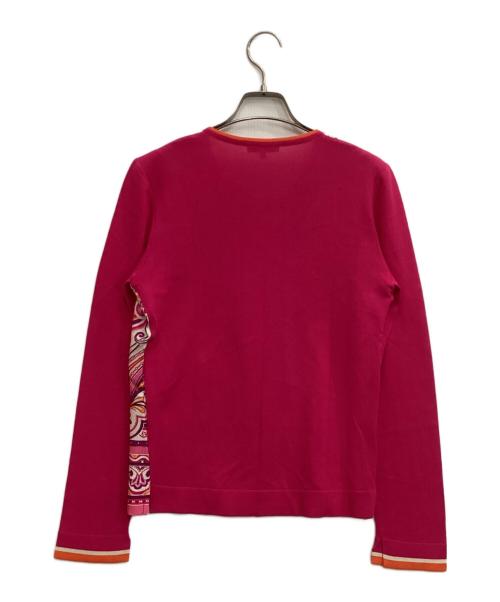 ETRO（エトロ）ETRO (エトロ) シルク切替カーディガン ショッキングピンク サイズ:42の古着・服飾アイテム