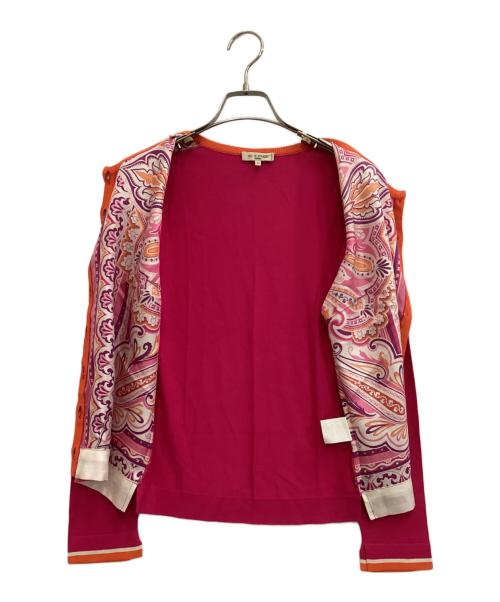ETRO（エトロ）ETRO (エトロ) シルク切替カーディガン ショッキングピンク サイズ:42の古着・服飾アイテム