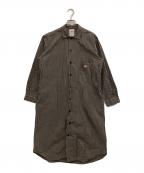 DANTONダントン）の古着「ギンガムチェックシャツワンピース」｜ブラウン