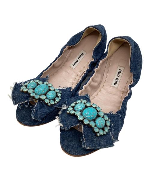MIU MIU（ミュウミュウ）MIU MIU (ミュウミュウ) デニムバレエシューズ インディゴ サイズ:37の古着・服飾アイテム