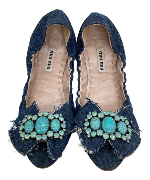 MIU MIU（ミュウミュウ）MIU MIU (ミュウミュウ) デニムバレエシューズ インディゴ サイズ:37の古着・服飾アイテム