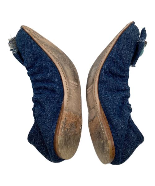 MIU MIU（ミュウミュウ）MIU MIU (ミュウミュウ) デニムバレエシューズ インディゴ サイズ:37の古着・服飾アイテム