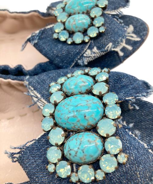 MIU MIU（ミュウミュウ）MIU MIU (ミュウミュウ) デニムバレエシューズ インディゴ サイズ:37の古着・服飾アイテム