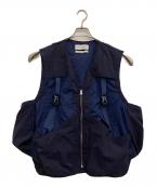 griffin hartland×nano・universeグリフィン ハートランド×ナノ・ユニバース）の古着「別注合繊切替ZIPベスト」｜ネイビー