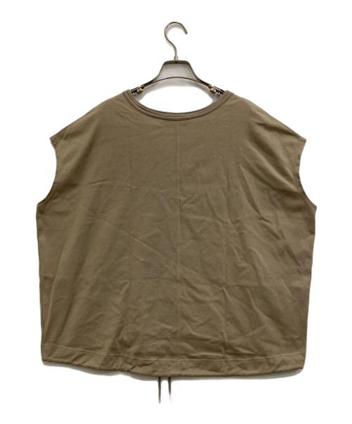 Americana（アメリカーナ）Americana (アメリカーナ) BEAUTY&YOUTH (ビューティーアンドユース) ドローストリングフレンチスリーブＴシャツ ベージュ サイズ:-の古着・服飾アイテム