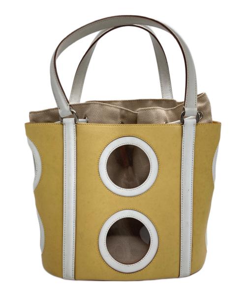 Salvatore Ferragamo（サルヴァトーレ フェラガモ）Salvatore Ferragamo (サルヴァトーレ フェラガモ) ハンドバッグ イエロー×ホワイトの古着・服飾アイテム