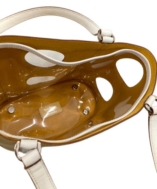 Salvatore Ferragamo（サルヴァトーレ フェラガモ）Salvatore Ferragamo (サルヴァトーレ フェラガモ) ハンドバッグ イエロー×ホワイトの古着・服飾アイテム