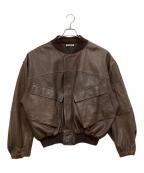 AURALEEオーラリー）の古着「LAMB LEATHER FLIGHT BLOUSON」｜ブラウン