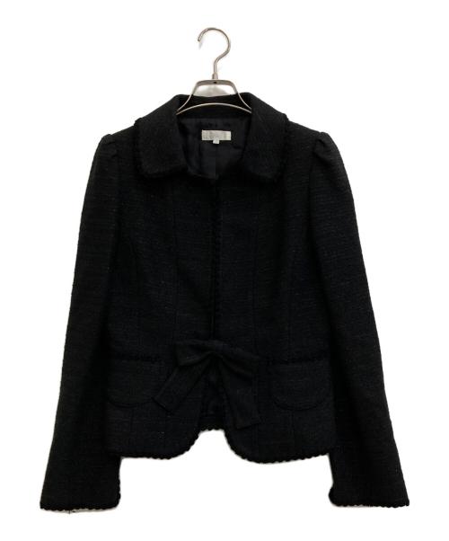 TO BE CHIC（トゥービーシック）TO BE CHIC (トゥービーシック) ツイードジャケット ブラック サイズ:40の古着・服飾アイテム